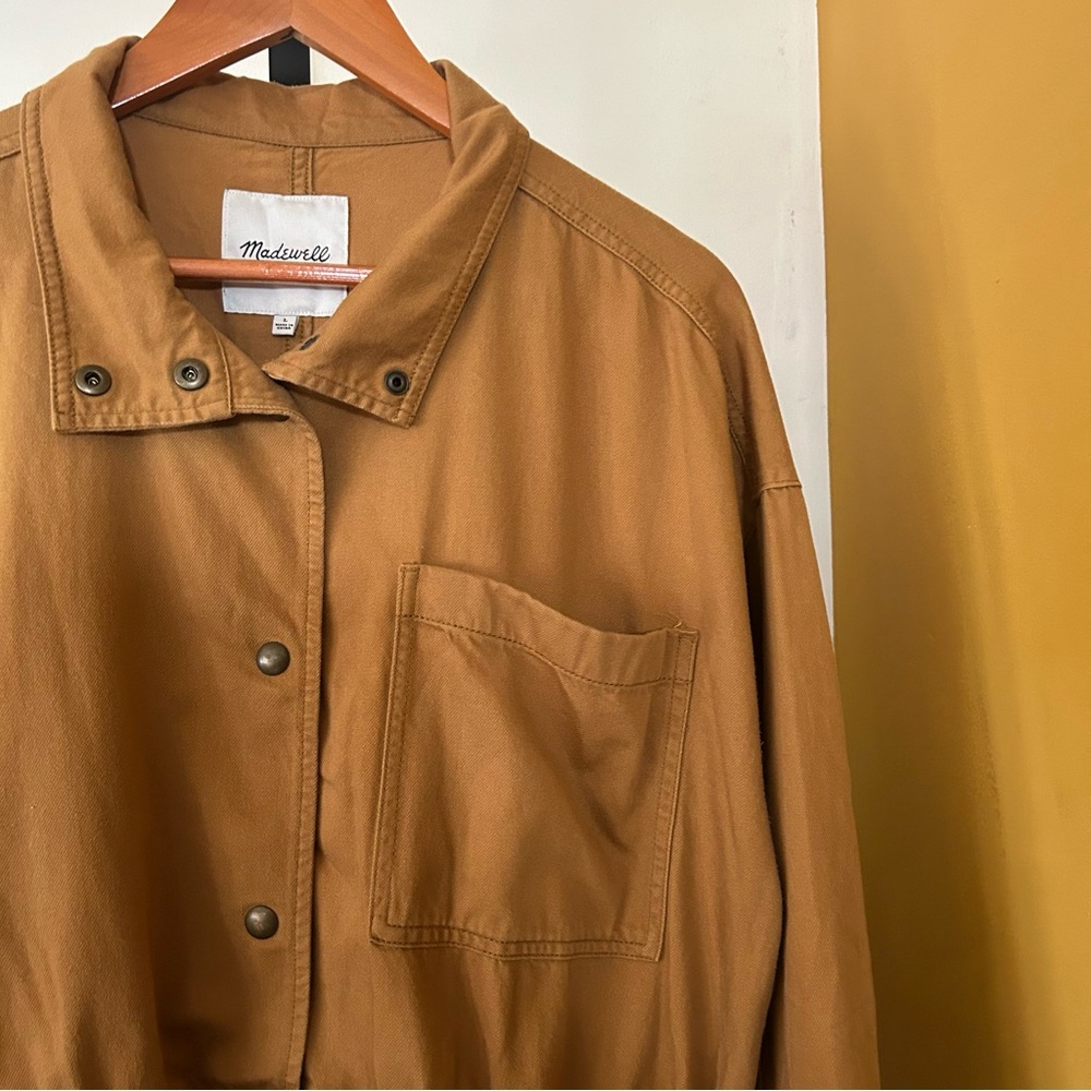 Madewell Southlake Military Jacket Waist Tie Utility Field Minimalist Tan Size L - Picture 5 of 10